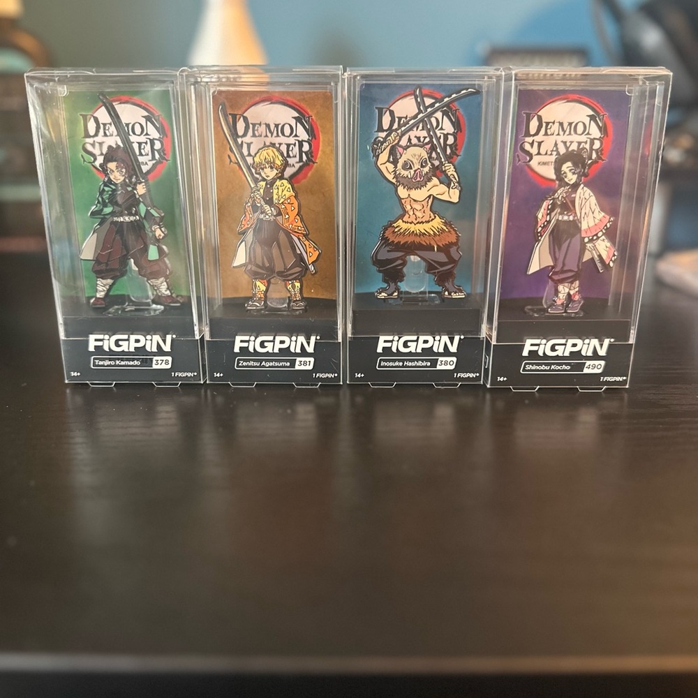Demon Slayer FiGPiN Lot Of 4 (Tanjiro, Zenitsu, Inosuke, And Shinobu) Brand New